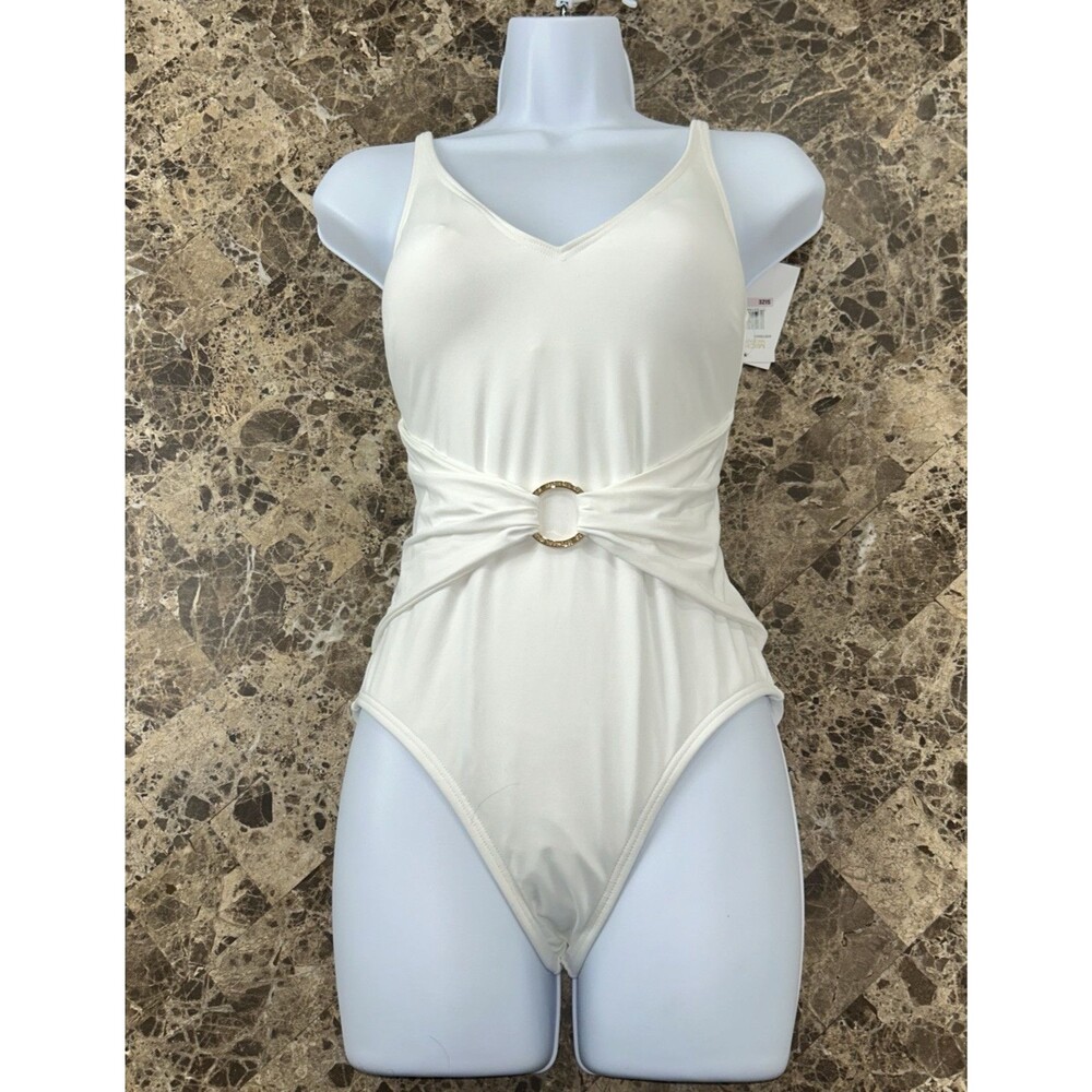 Michael Kors Women’s Swimsuit 6 White One Piece MM7M943